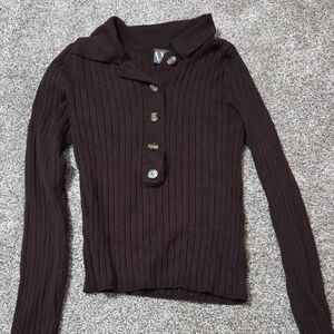 Worthington Dark Brown Ribbed Sweater
